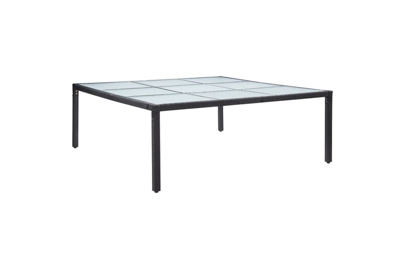 Hagebord svart 200x200x74 cm polyrotting - Hagemøbler - Hagebord - Loungebord & Sofabord utendørs