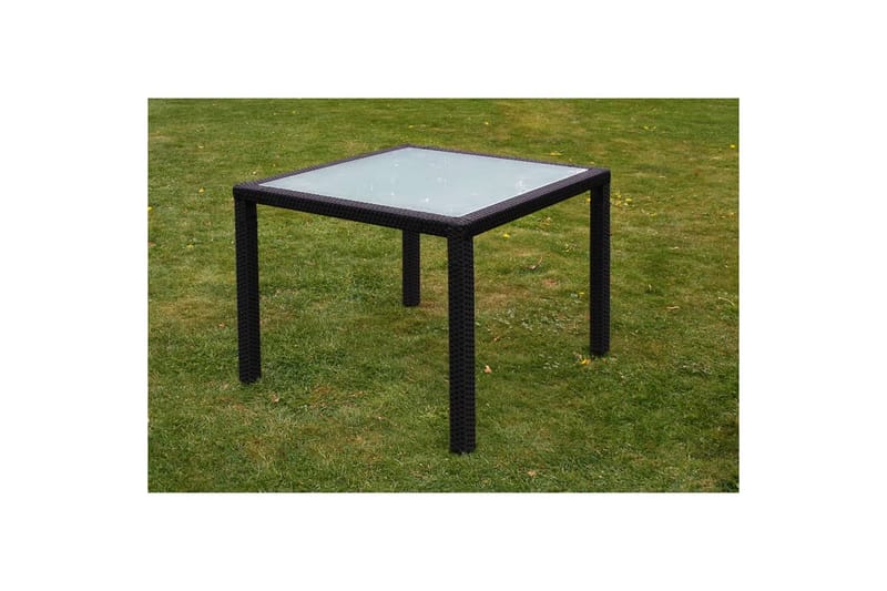 Utendørs spisestue med puter 5 deler polyrotting svart - Hagemøbler - Hagebord - Loungebord & Sofabord utendørs