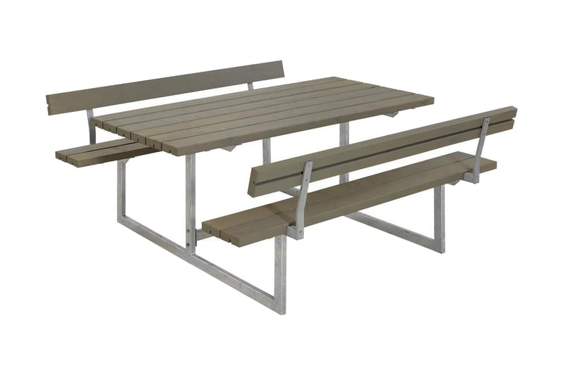 Basic bord- og benkesett med 2 ryggstøtter - Hagemøbler - Hagebord - Piknikbord