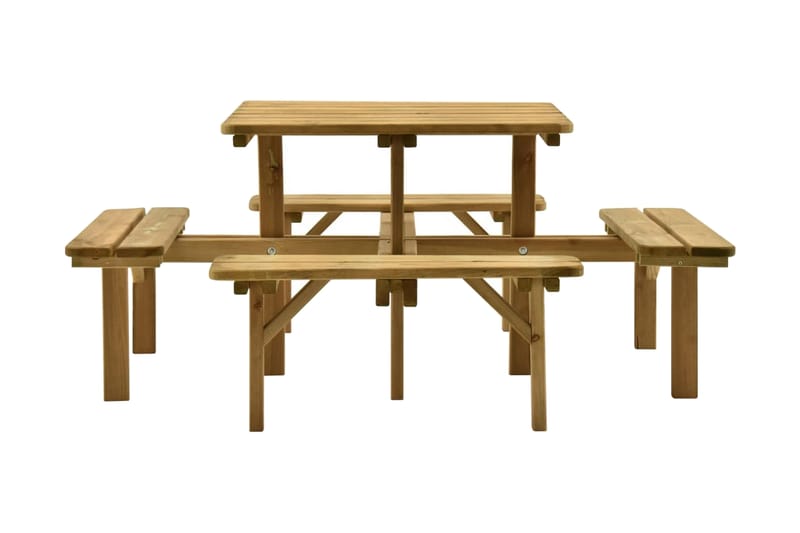Piknikbord med 4 sider 172x172x73 cm impregnert furu - Hagemøbler - Hagebord - Piknikbord