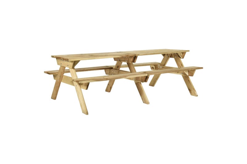Piknikbord med benker 220x122x72 cm impregnert furu - Brun - Hagemøbler - Hagebord - Piknikbord