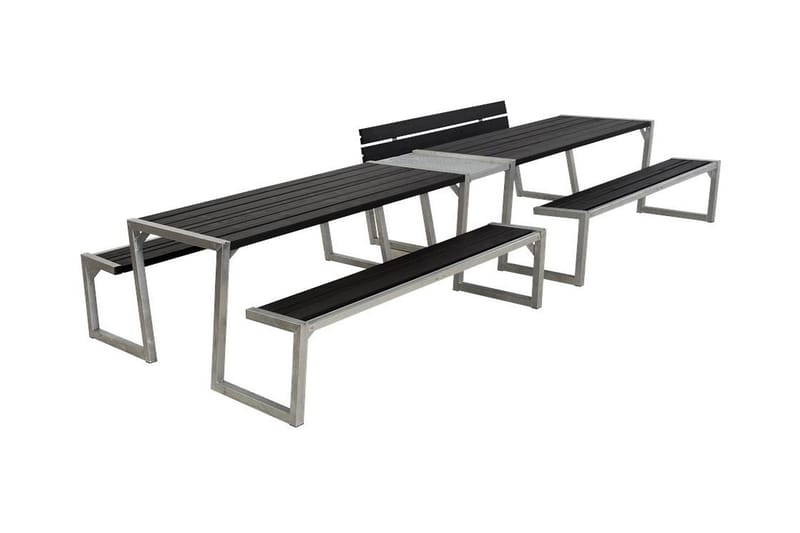 Zigma Piknikbord med Benk 2-del - Svart - Hagemøbler - Hagebord - Piknikbord
