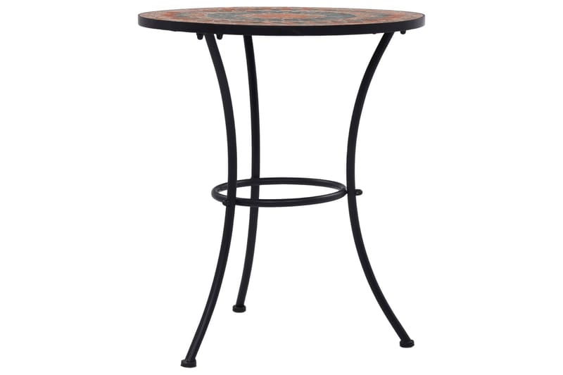 Mosaikkbistrobord oransje/grå 60 cm keramikk - Oransj - Hagemøbler - Hagebord - Sidebord