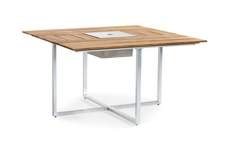 Båstad Spisebord 140x140 cm - Teak/Børstet Aluminium - Hagemøbler - Utegruppe - Spisegrupper hage