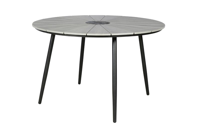Columbia Spisebord 120 cm Rundt - Lysegrå/Svart - Hagemøbler - Hagebord - Spisebord