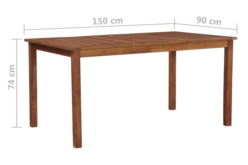 Hagebord 150x90x74 cm heltre akasie - Akasie - Hagemøbler - Hagebord - Spisebord ute