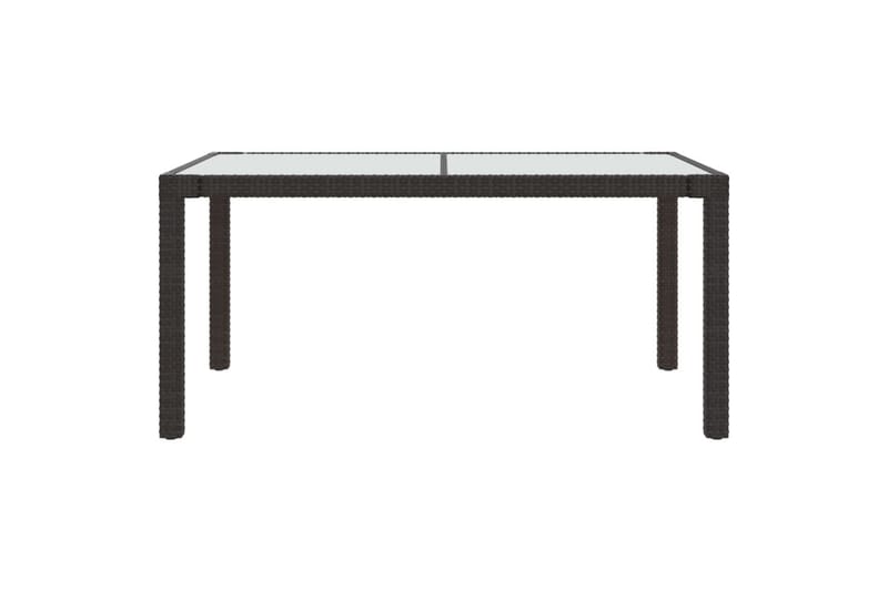 Hagebord 150x90x75 cm herdet glass og polyrotting brun - Brun - Hagemøbler - Hagebord - Spisebord