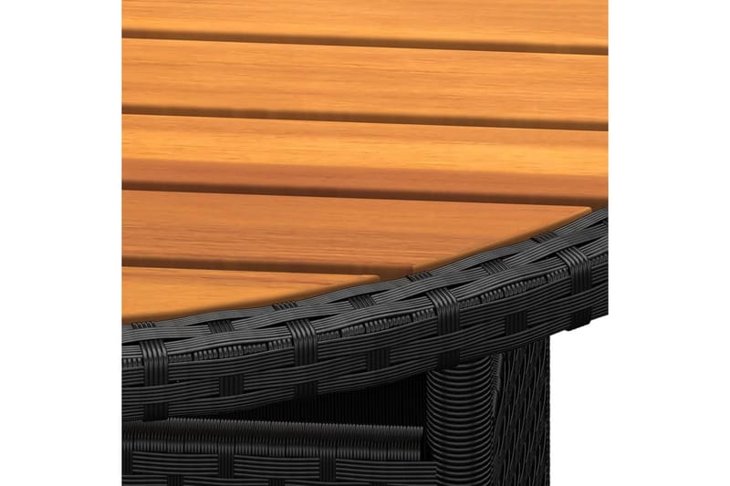 Hagebord 80x75 cm akasie og polyrotting svart - Svart - Hagemøbler - Hagebord - Spisebord