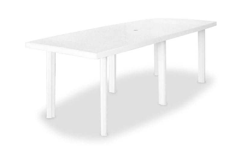 Hagebord hvitt 210x96x72 cm plast - Hvit - Hagemøbler - Hagebord - Spisebord