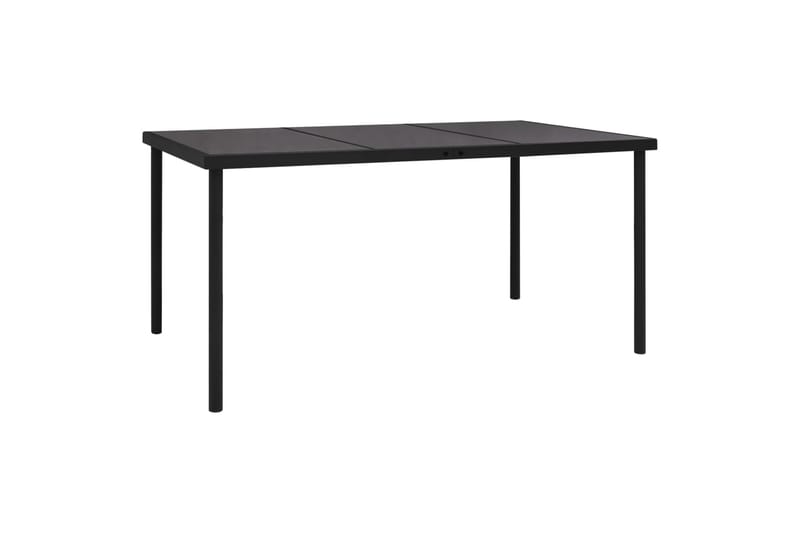 Hagebord med glassplate svart 150x90x74 cm stål - Svart - Hagemøbler - Hagebord - Spisebord