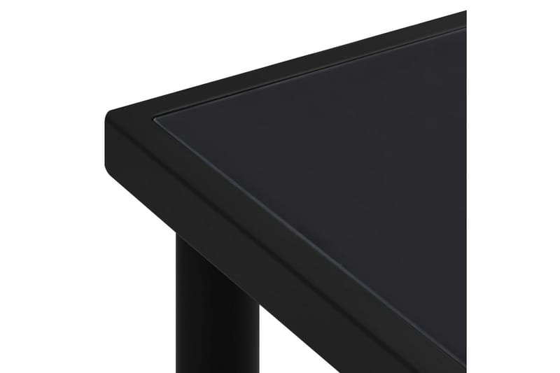 Hagebord med glassplate svart 150x90x74 cm stål - Svart - Hagemøbler - Hagebord - Spisebord