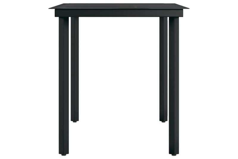 Hagebord svart 140x70x74 cm stål og glass - Svart - Hagemøbler - Hagebord - Spisebord