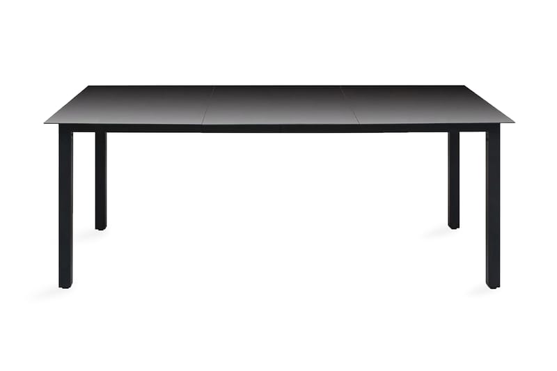 Hagebord svart 190x90x74 cm aluminium og glass - Glass/Svart - Hagemøbler - Hagebord - Spisebord