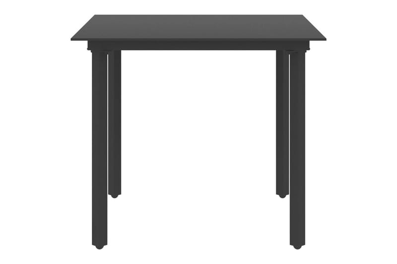 Hagebord svart 80x80x74 cm stål og glass - Svart - Hagemøbler - Hagebord - Spisebord ute