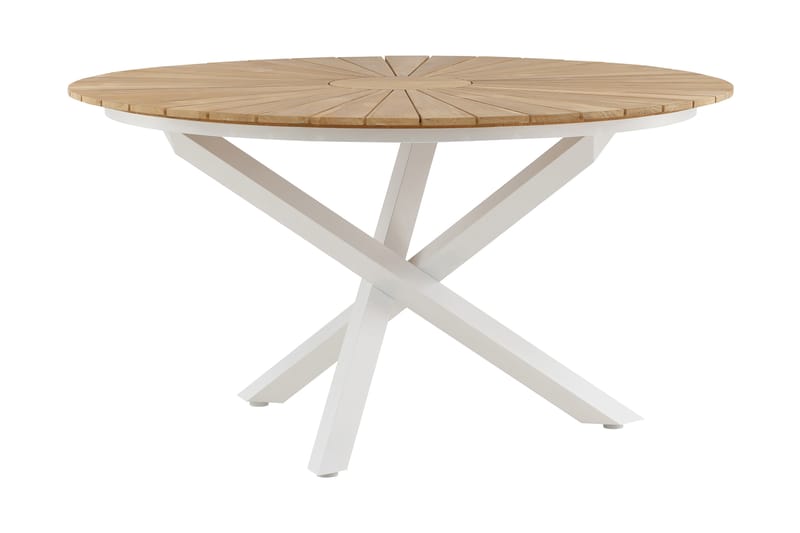 Mexico Spisebord Rundt 140 cm Hvit/Brun - Venture Home - Hagemøbler - Hagebord - Spisebord ute