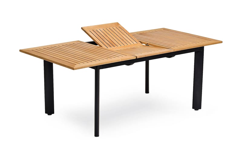 Nydala Bord 150-200 cm Svart/Teak - Hagemøbler - Hagebord - Spisebord ute