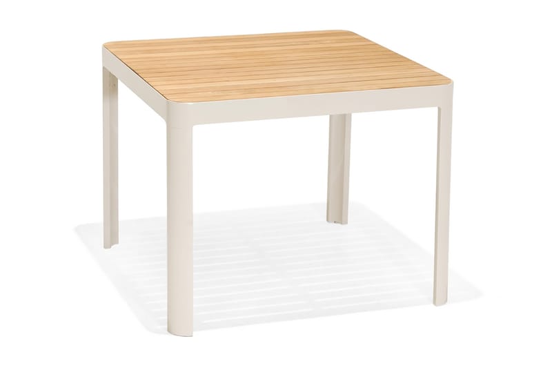 Portals Spisebord 95 cm - Hvit/Tre - Hagemøbler - Hagebord - Spisebord