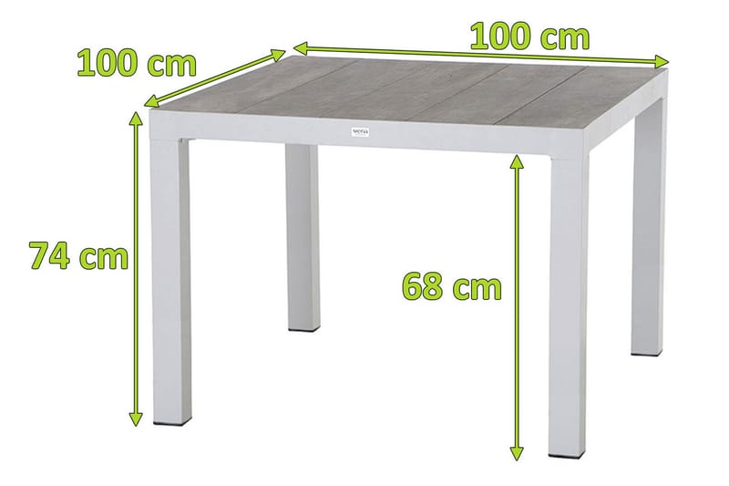 Silva Spisebord - Hvit|Krem - Hagemøbler - Hagebord - Spisebord