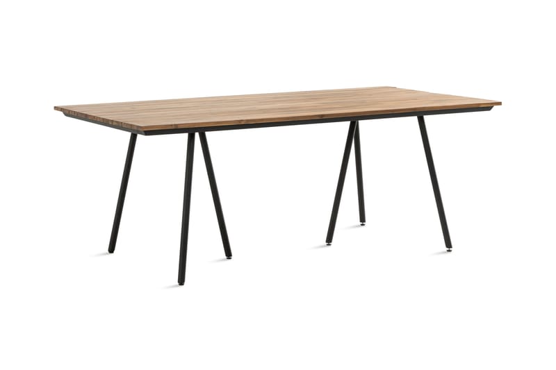Trio Spisebord 200x100cm - Akasie / Svart - Hagemøbler - Hagebord - Spisebord ute