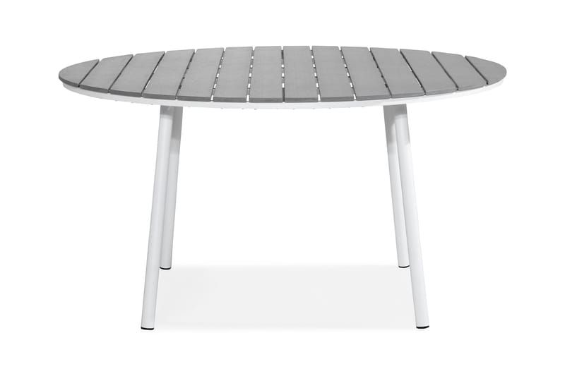 Tunis Spisebord 140 cm Rundt - Hvit/Grå - Hagemøbler - Hagebord - Spisebord