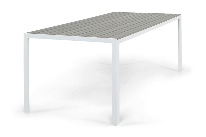 Tunis Spisebord 205x90 cm - Hvit/Grå - Hagemøbler - Hagebord - Spisebord ute