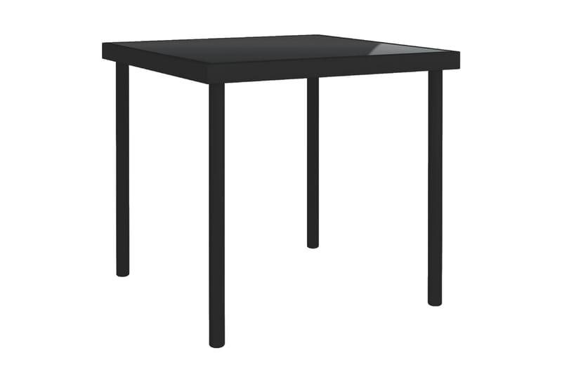 Utendørs spisebord svart 80x80x72 cm glass og stål - Svart - Hagemøbler - Hagebord - Spisebord ute
