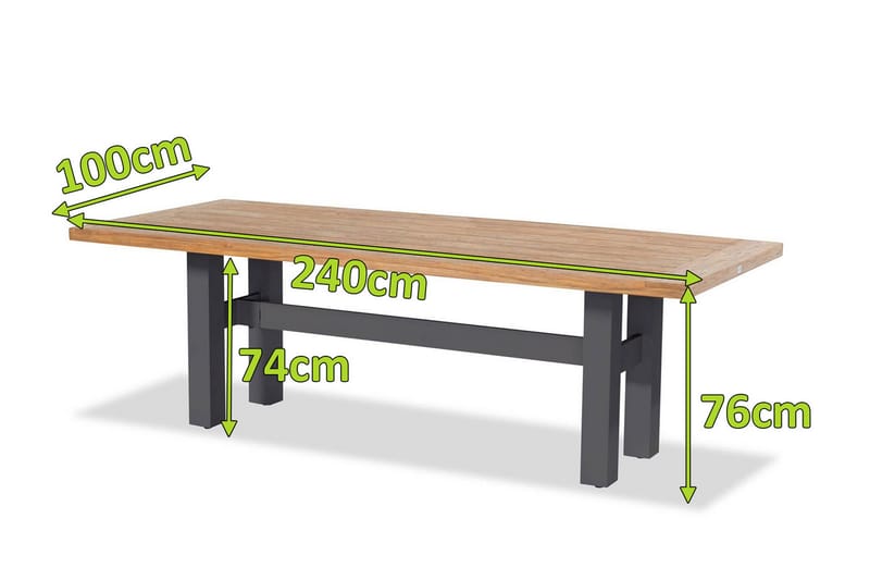 Yasmani Spisebord - Antrasitt - Hagemøbler - Hagebord - Spisebord