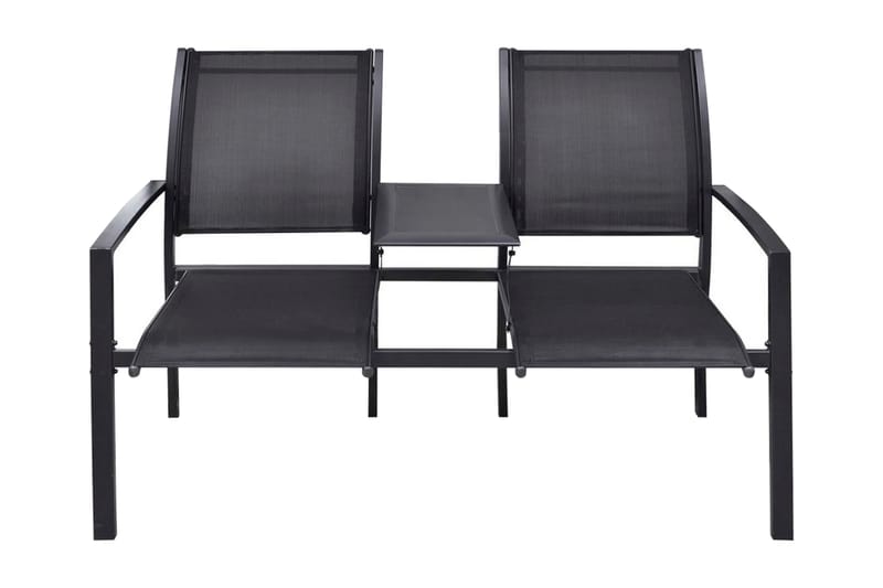 2-seters hagebenk 131 cm stål og textilene svart - Svart - Hagemøbler - Loungemøbler - Lounge sofa