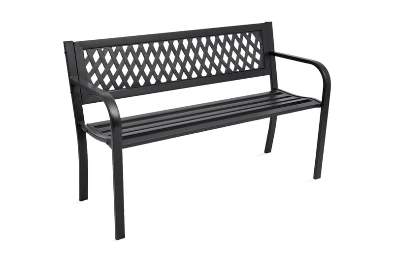 Hagebenk 118 cm stål svart - Svart - Hagemøbler - Sofaer & benker - Benker