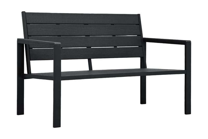 Hagebenk 120 cm HDPE svart treutseende - Hagemøbler - Utesofa - Benker