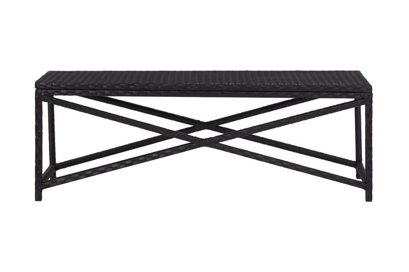 Hagebenk 120 cm polyrotting svart - Svart - Hagemøbler - Utesofa - Benker