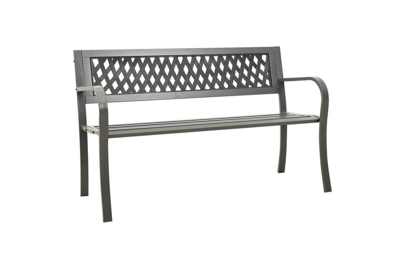 Hagebenk 125 cm stål grå - Grå - Hagemøbler - Sofaer & benker - Benker