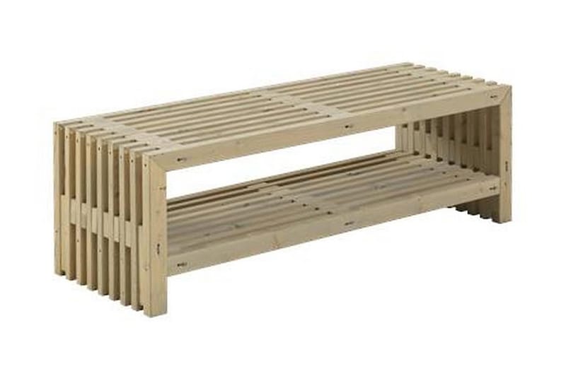 Rustikk benk Design av terrassebord138x49x45cm m/hylle drivv - Hagemøbler - Sofaer & benker - Benker