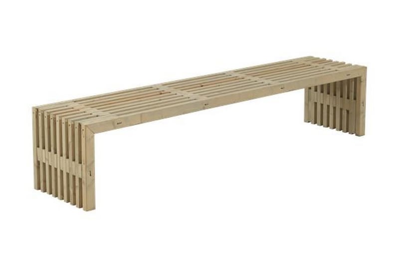 Rustikk benk Design av terrassebord218x49x45cm drivvedfarget - Hagemøbler - Utesofa - Benker