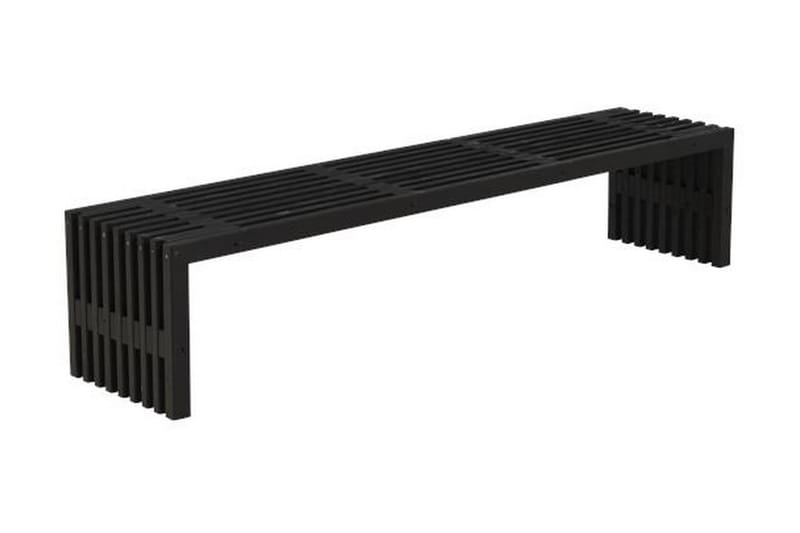 Rustikk benk Design av terrassebord218x49x45cm svart - Hagemøbler - Sofaer & benker - Benker