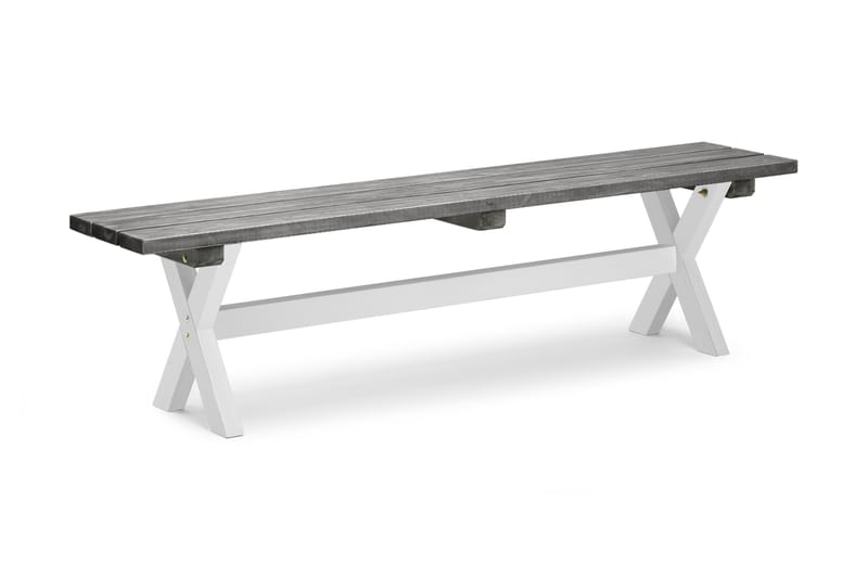 Shabby Chic Benk 40x180 cm - Grå/Hvit - Hagemøbler - Hagebord - Spisebord