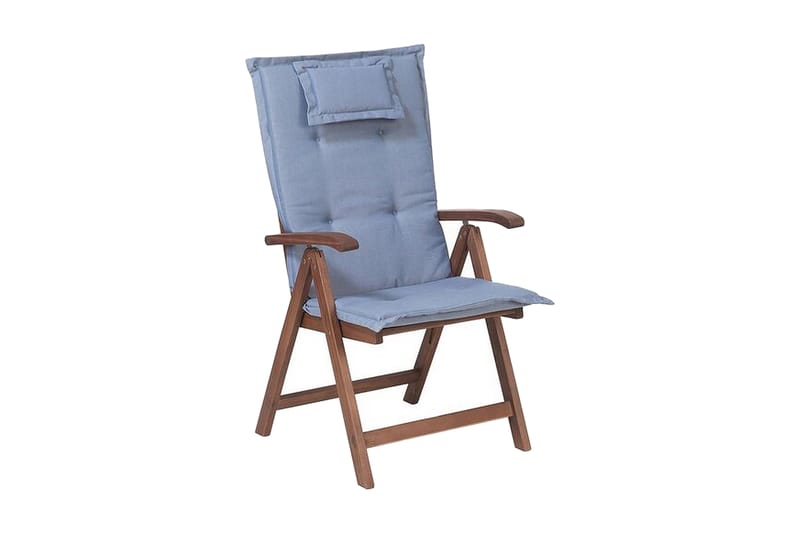 Canneto stol sammenleggbar med Pute 2- pk - Tre/Natur/Blå - Hagemøbler - Stoler & Lenestoler - Spisestoler & hagestoler utendørs