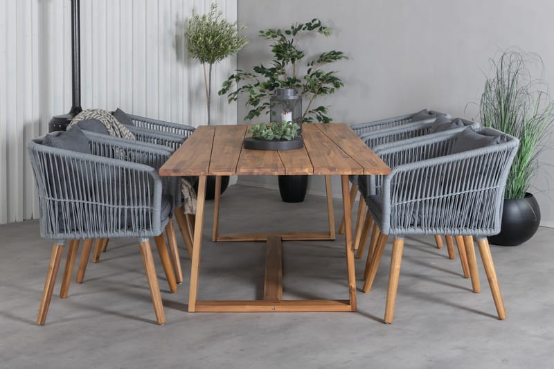 Chania Karmstol Grå/Brun - Venture Home - Hagemøbler - Stoler & Lenestoler - Spisestoler & hagestoler utendørs