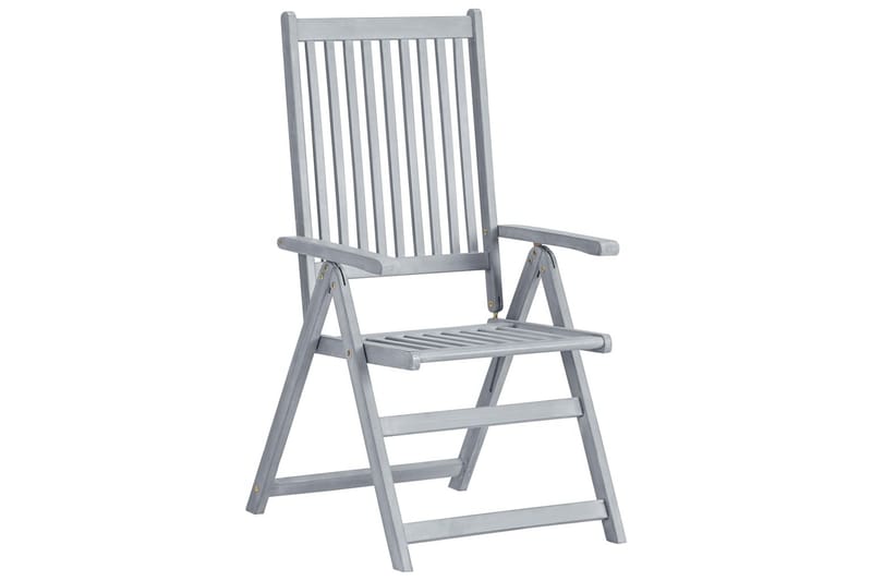 Hagelenestoler 8 stk grå heltre akasie - Grå - Hagemøbler - Stoler & Lenestoler - Spisestoler & hagestoler utendørs