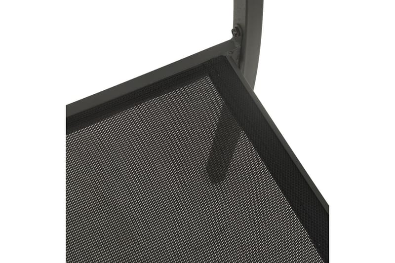 Hagestoler 4 stk textilene og stål svart og antrasitt - Svart - Hagemøbler - Stoler & Lenestoler - Spisestoler & hagestoler utendørs