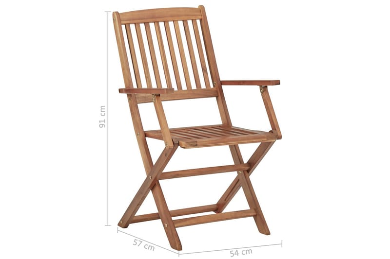 Klappstoler 2 stk heltre akasie - Brun - Hagemøbler - Balkong - Balkongmøbler - Balkongstoler