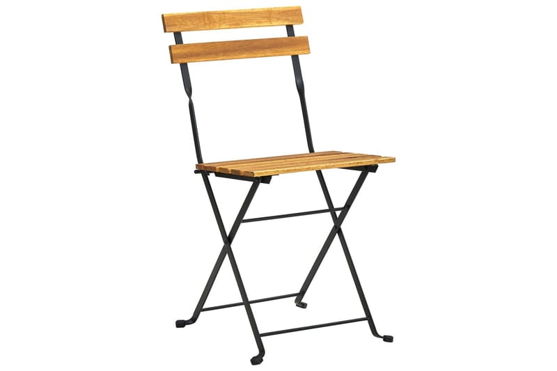 Klappstoler 2 stk stål og heltre akasie - Brun - Hagemøbler - Balkong - Balkongmøbler - Balkongstoler