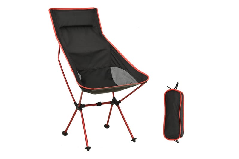 Sammenleggbar campingstol PVC og aluminium svart - Svart - Hagemøbler - Stoler & Lenestoler - Strandstoler & campingstoler