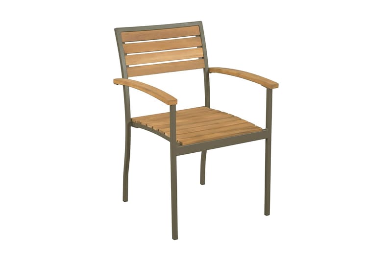 Stablestoler 2 stk heltre akasie og stål - Akasie - Hagemøbler - Stoler & Lenestoler - Spisestoler