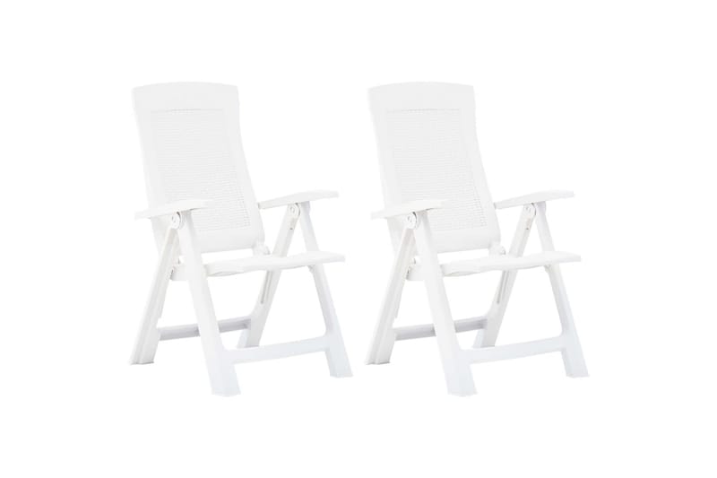 Hagelenestoler 2 stk plast hvit - Hagemøbler - Stoler & Lenestoler - Posisjonsstol