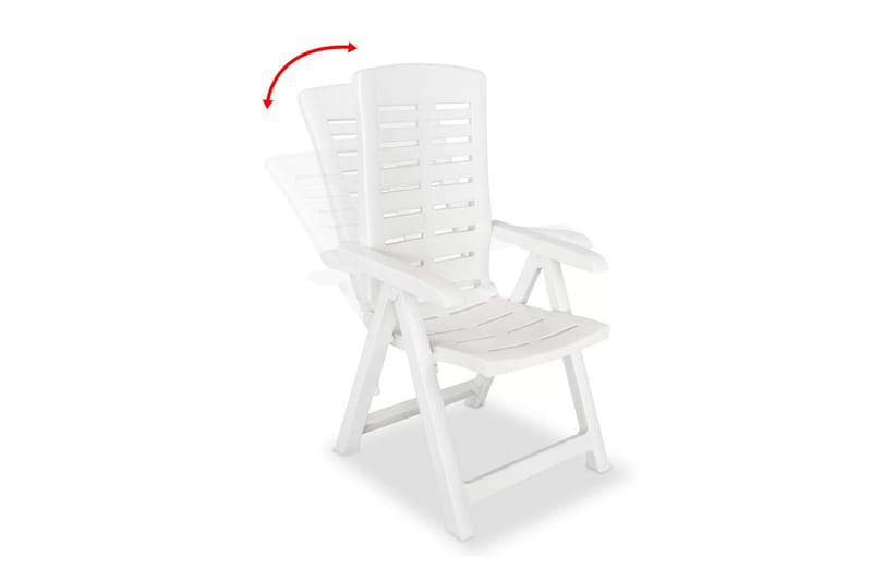 Hagelenestoler 2 stk plast hvit - Hvit - Hagemøbler - Stoler & Lenestoler - Posisjonsstol