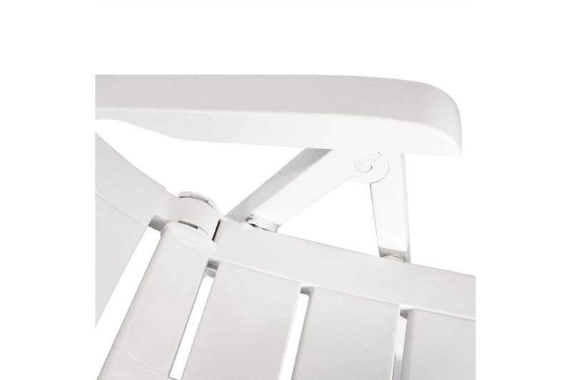 Hagelenestoler 2 stk plast hvit - Hvit - Hagemøbler - Stoler & Lenestoler - Posisjonsstol