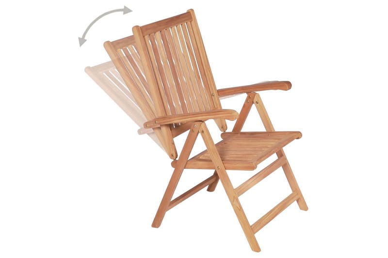 Hagelenestoler 4 stk heltre teak - Hagemøbler - Stoler & Lenestoler - Posisjonsstol