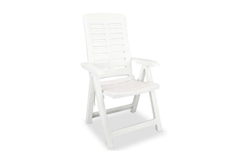 Hagelenestoler 4 stk plast hvit - Hvit - Hagemøbler - Stoler & Lenestoler - Posisjonsstol