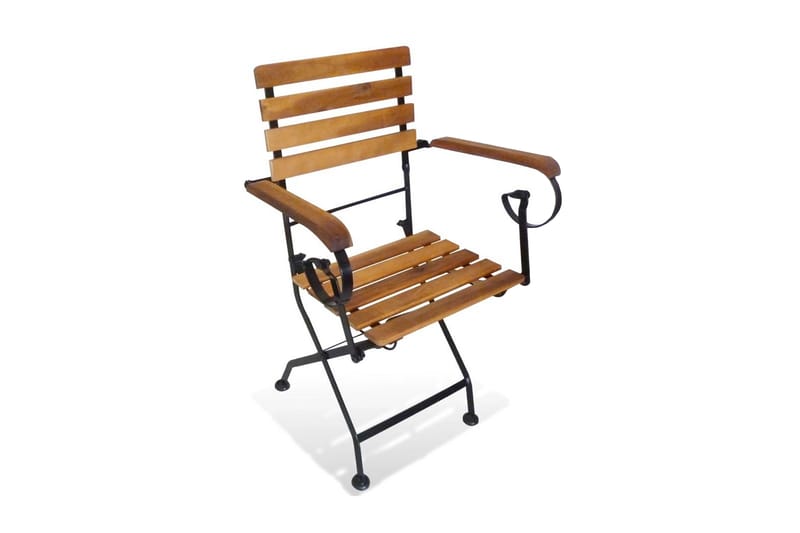 Klappstoler 2 stk stål og heltre akasie - Akasie - Hagemøbler - Stoler & Lenestoler - Posisjonsstol